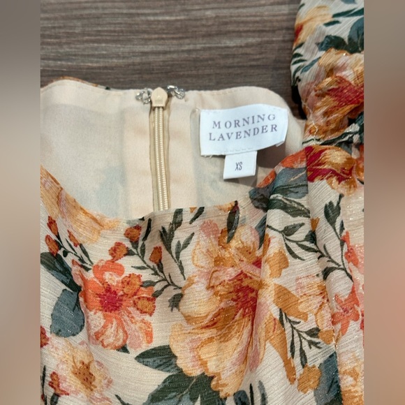 Morning Lavender Floral Empire Waist Balloon Sleeve Maxi Babydoll Dress - Picture 4 of 11